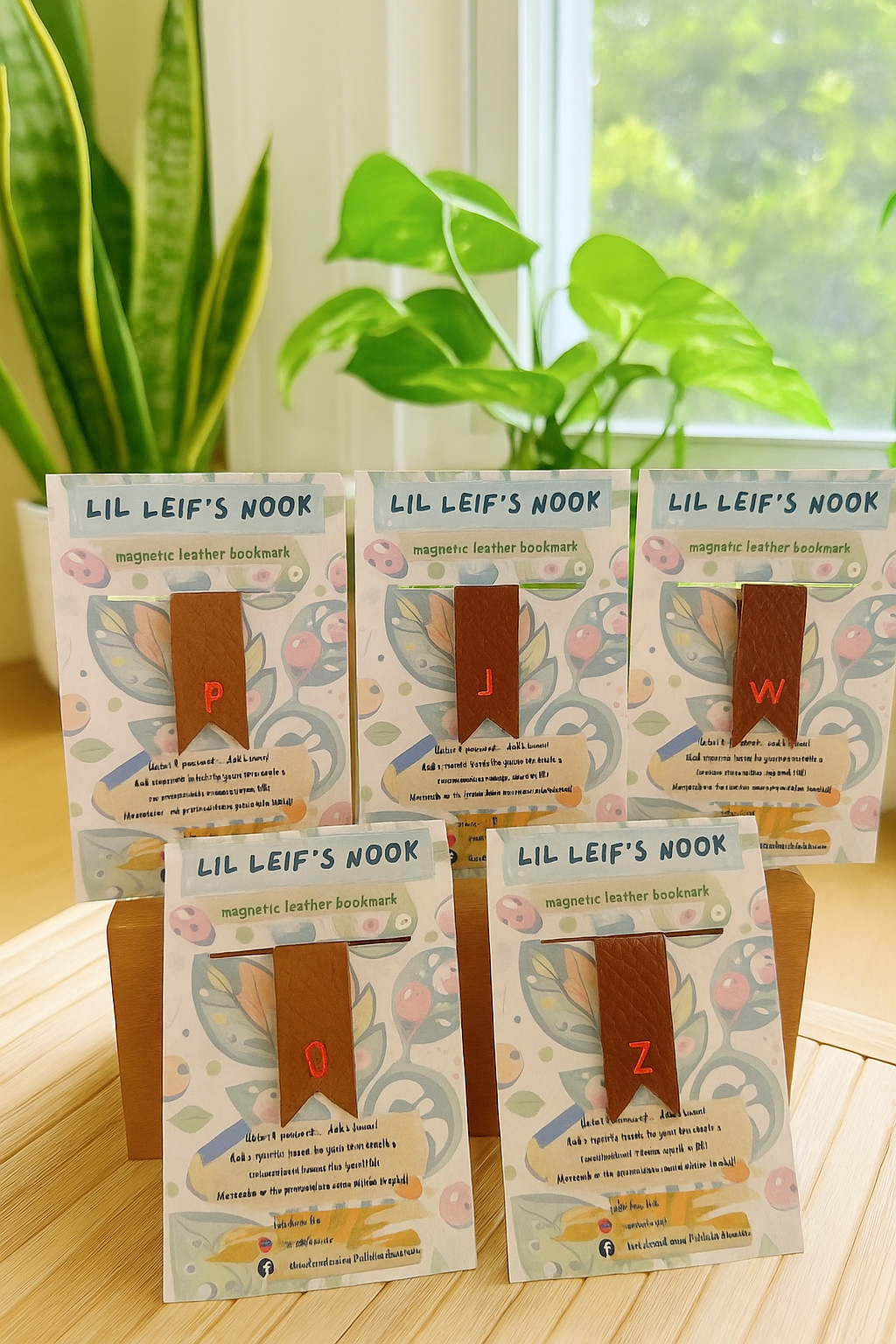 Magnetic Leather Bookmarks - Initial