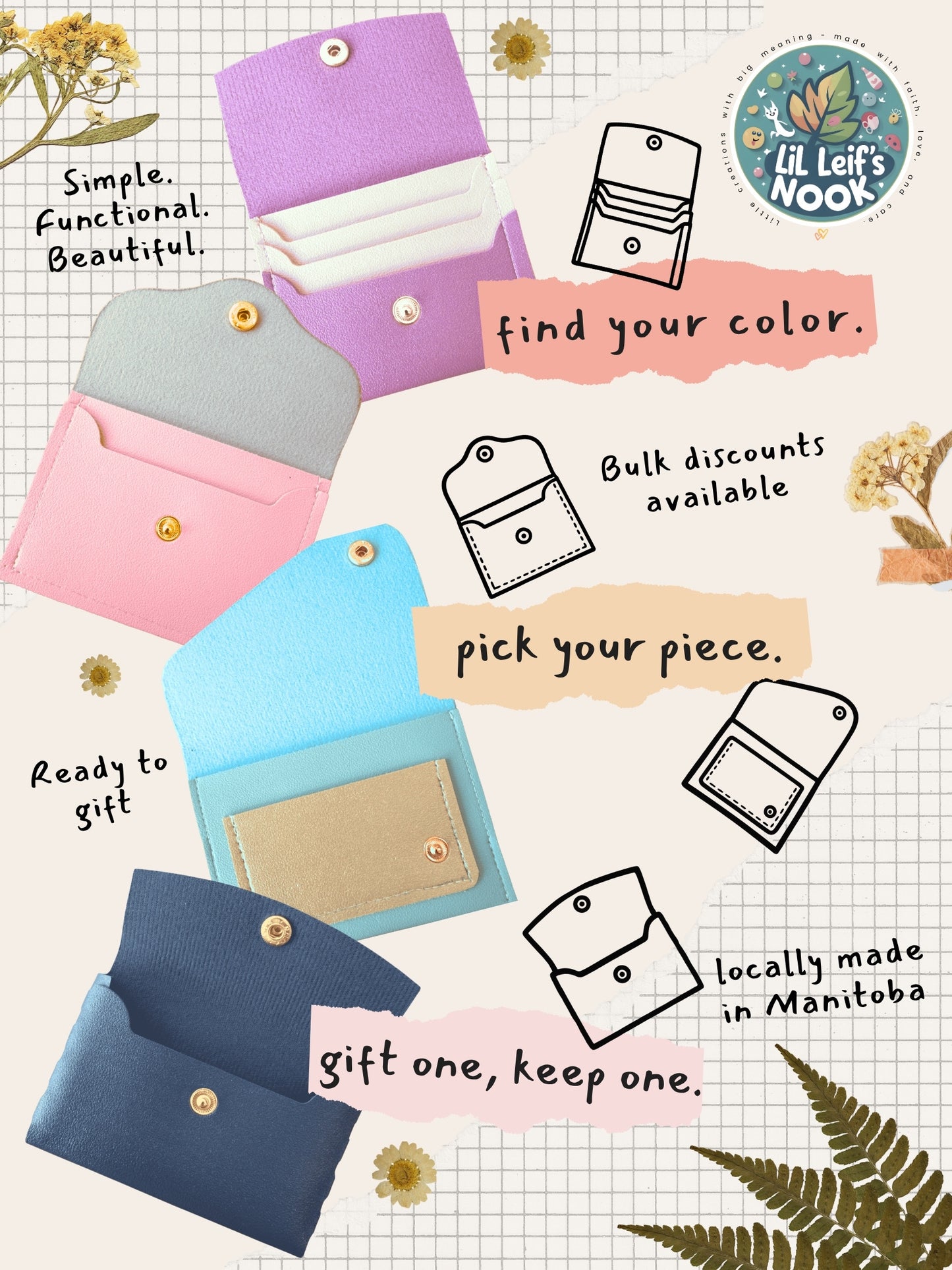 Handmade Cardholder Wallet - Non-woven