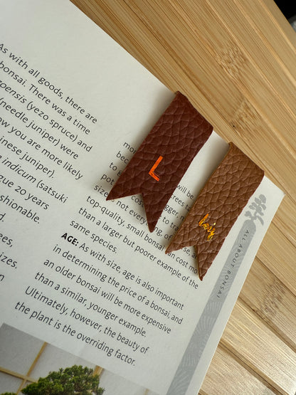 Magnetic Leather Bookmarks - Initial